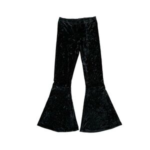Vintage 90s Contempo Casuals Black Velour Flare Pants Bell Bottoms Small